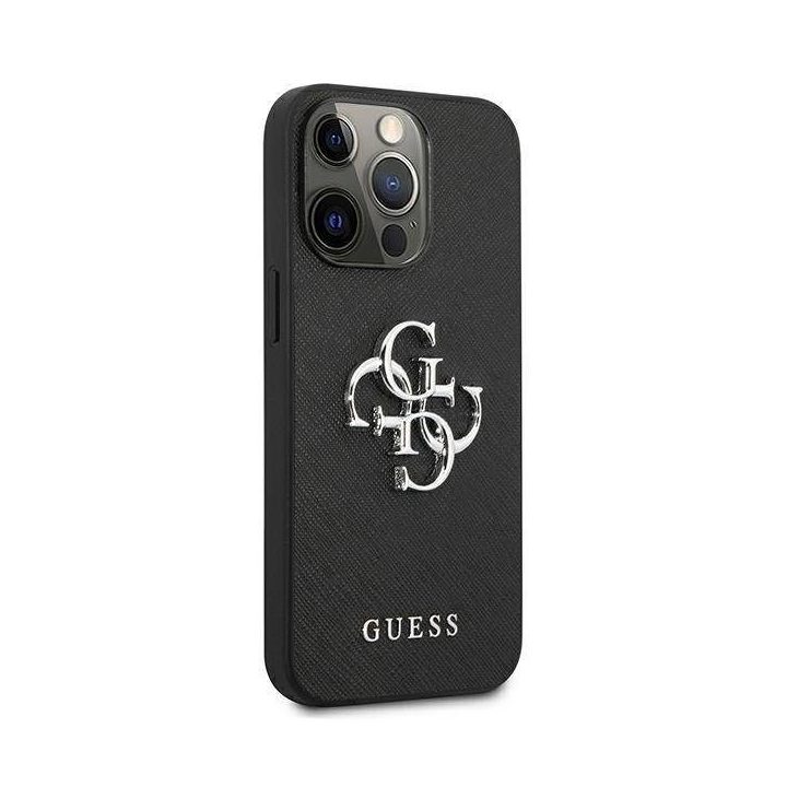 Guess Saffiano 4G odinis dėklas iPhone 13 Pro / 13 – juodas