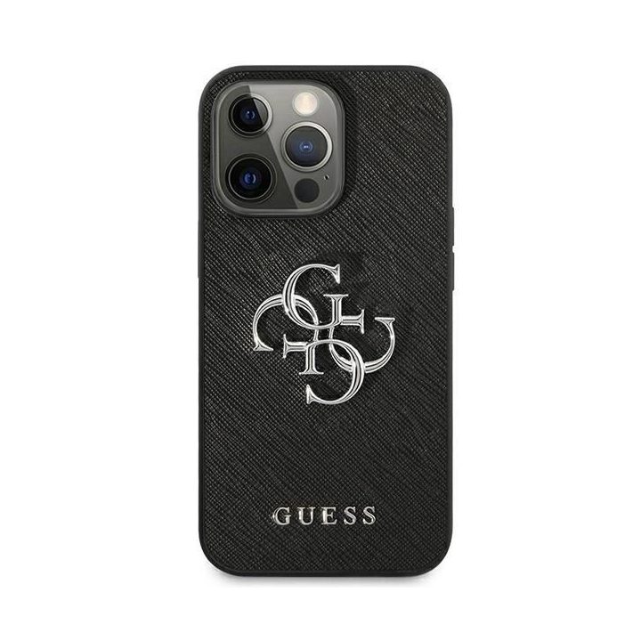 Guess Saffiano 4G odinis dėklas iPhone 13 Pro / 13 – juodas