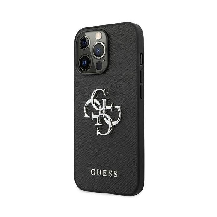 Guess Saffiano 4G odinis dėklas iPhone 13 Pro / 13 – juodas