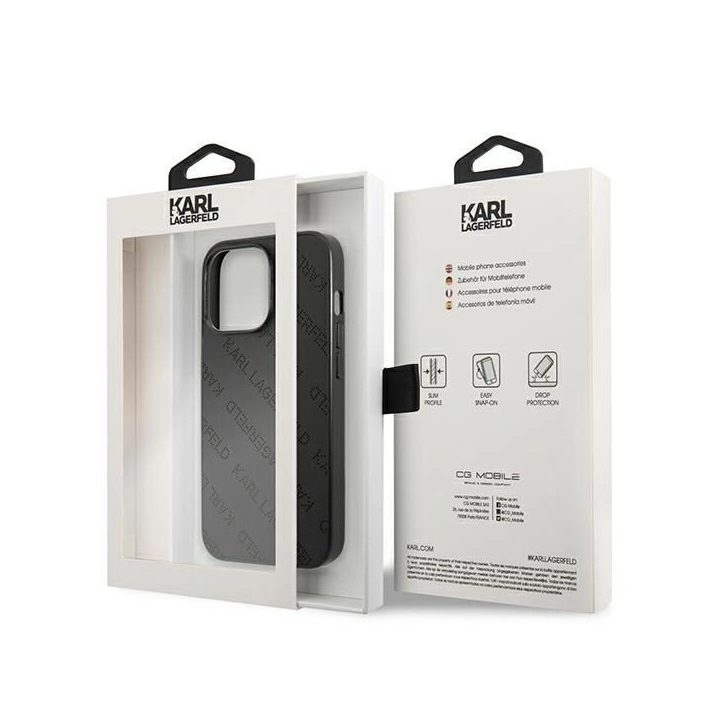 Karl Lagerfeld perforuotas iPhone 13 Pro Max (6.7 ) dėklas – juodas