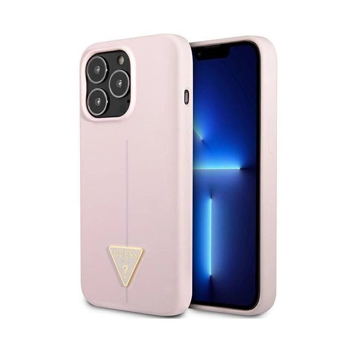 Guess silikoninis trikampis dėklas iPhone 13 Pro / 13 (6.1 ) – violetinis