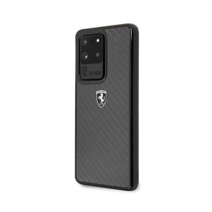 Ferrari anglies pluošto dėklas Samsung Galaxy S20 Ultra – juodas
