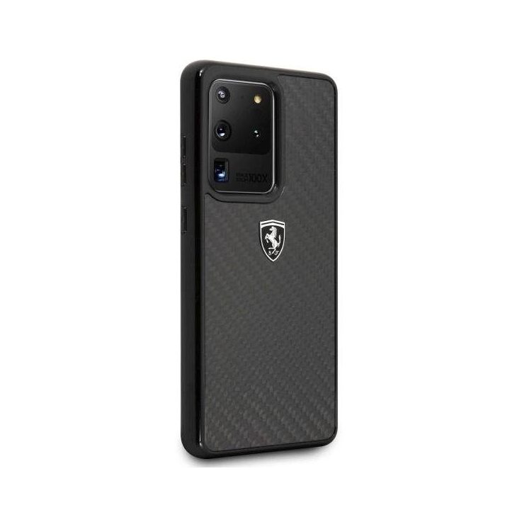 Ferrari anglies pluošto dėklas Samsung Galaxy S20 Ultra – juodas