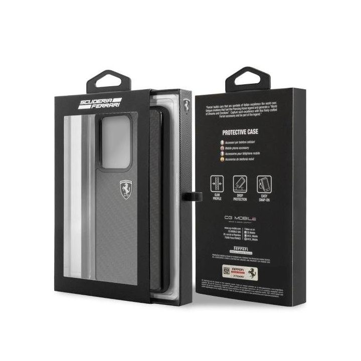 Ferrari anglies pluošto dėklas Samsung Galaxy S20 Ultra – juodas