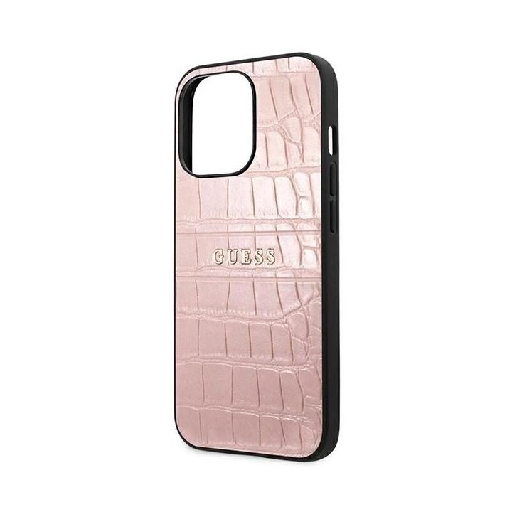 Guess krokodilo rašto dėklas iPhone 13 Pro / 13 (6.1 ) – rožinis