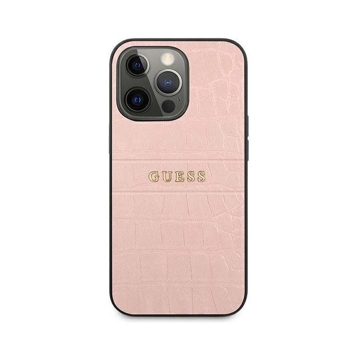 Guess krokodilo rašto dėklas iPhone 13 Pro / 13 (6.1 ) – rožinis
