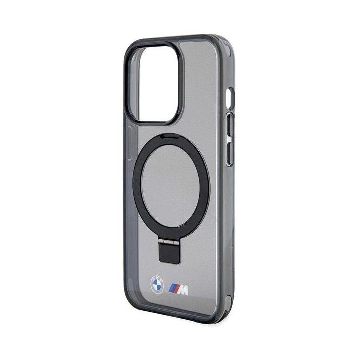 BMW M Collection magnetinis dėklas su žiediniu stovu iPhone 15 Pro – juodas