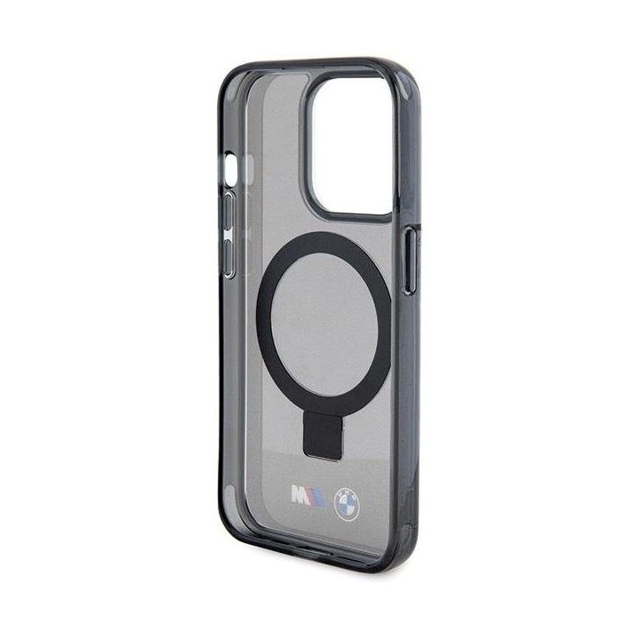 BMW M Collection magnetinis dėklas su žiediniu stovu iPhone 15 Pro – juodas