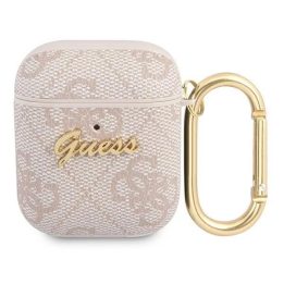 Metalinė 4G stiliaus dėklas AirPods 1/2 ausinėms – rožinis