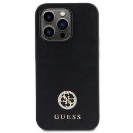 Guess prabangus juodas dėklas su metaliniu logotipu iPhone 13 Pro