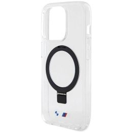BMW MagSafe dėklas su žiediniu stovu iPhone 15 Pro – skaidrus