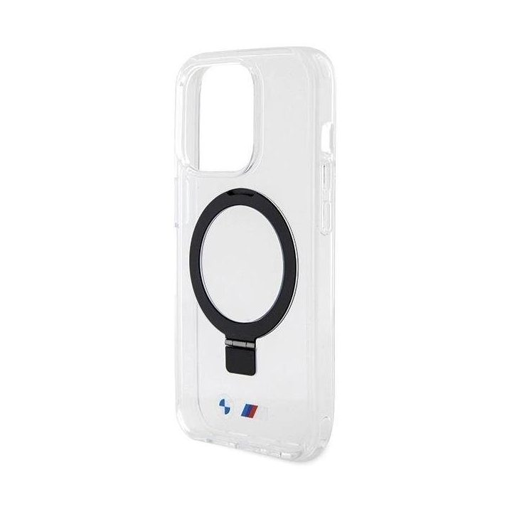BMW MagSafe dėklas su žiediniu stovu iPhone 15 Pro – skaidrus