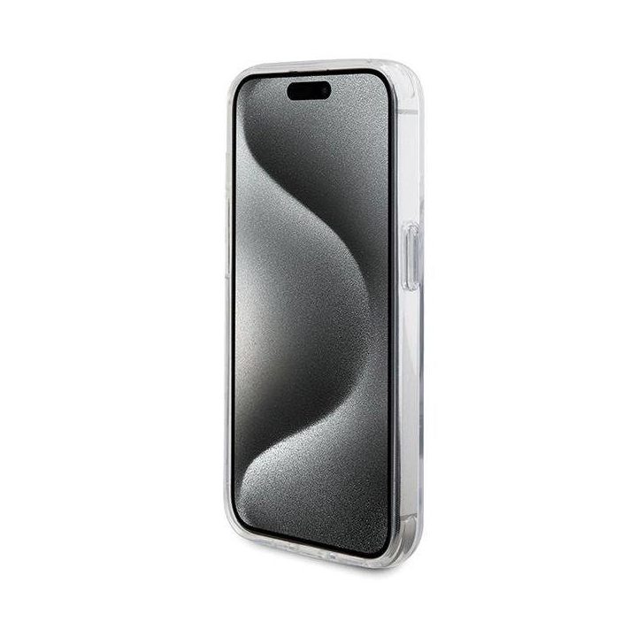 BMW MagSafe dėklas su žiediniu stovu iPhone 15 Pro – skaidrus