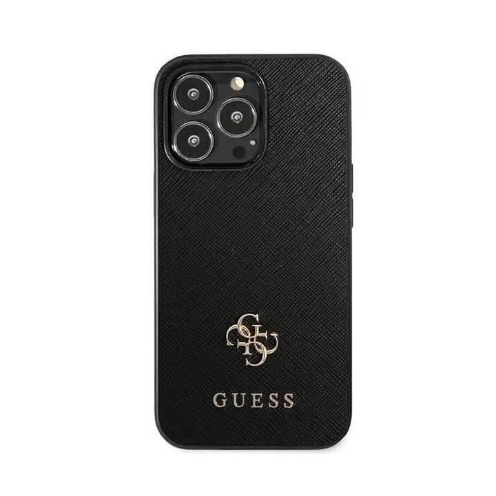 Guess Saffiano 4G juodas dėklas iPhone 13 Pro / 13 (6.1 )
