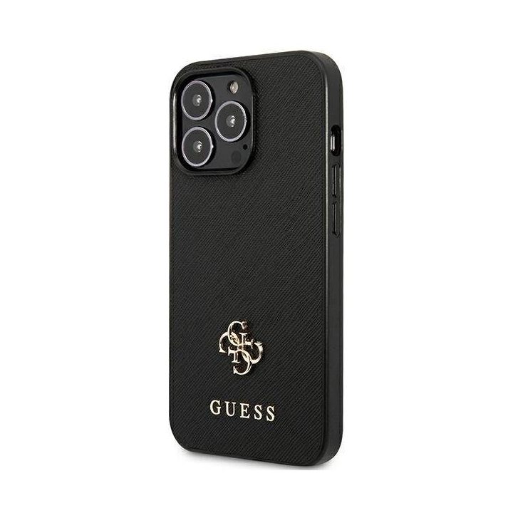 Guess Saffiano 4G juodas dėklas iPhone 13 Pro / 13 (6.1 )