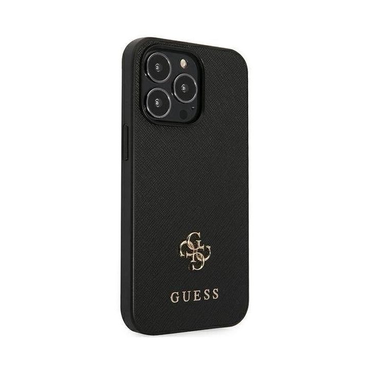 Guess Saffiano 4G juodas dėklas iPhone 13 Pro / 13 (6.1 )