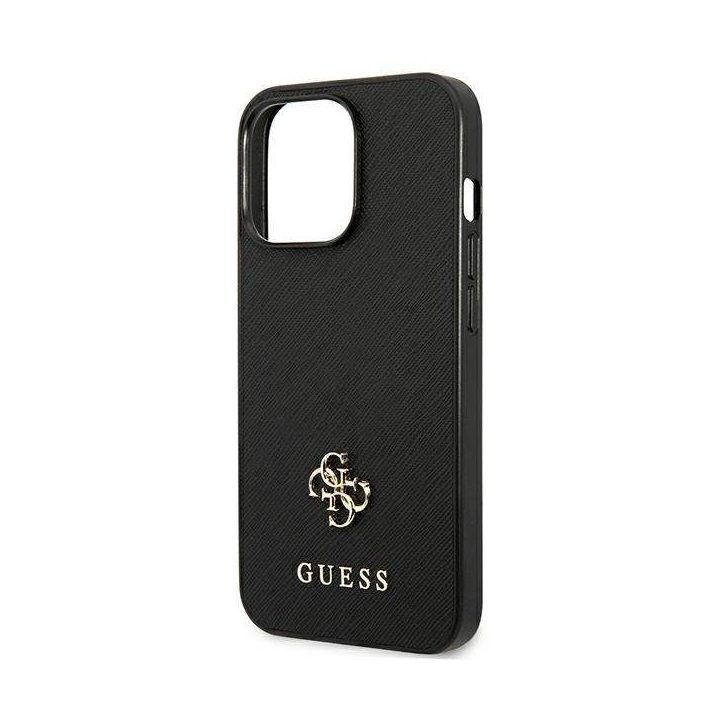 Guess Saffiano 4G juodas dėklas iPhone 13 Pro / 13 (6.1 )