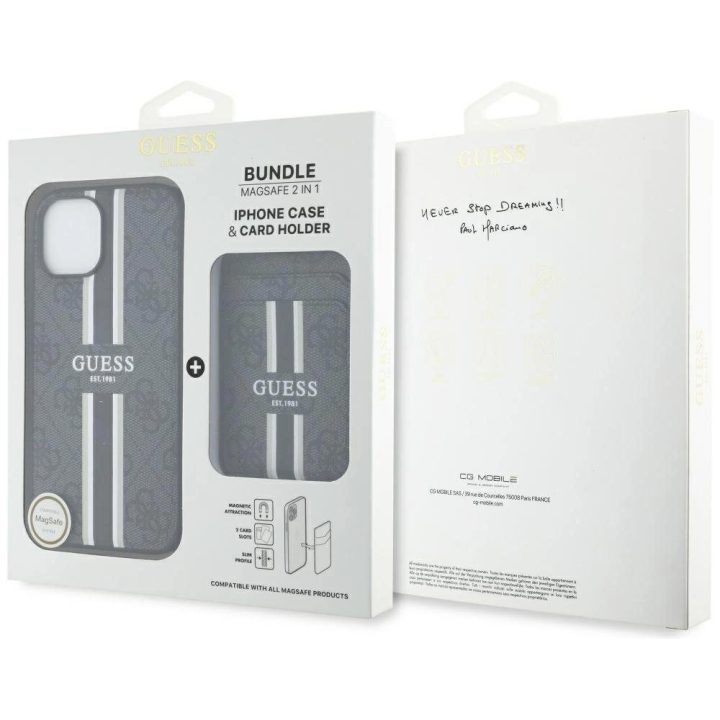 4G juostelių dėklas su MagSafe pinigine iPhone 15, juodas