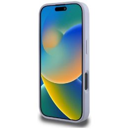 Guess prabangus violetinis dėklas iPhone 16 Pro Max su metaliniu logotipu