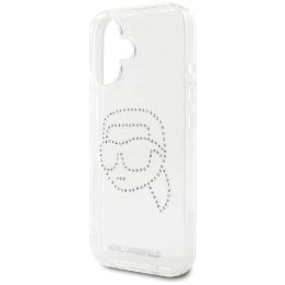 Karl Lagerfeld permatomas iPhone 16 dėklas su kristalais
