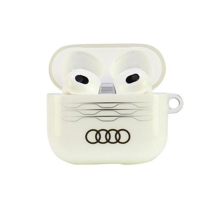 Audi geometrinio rašto AirPods 3 dėklas – baltas