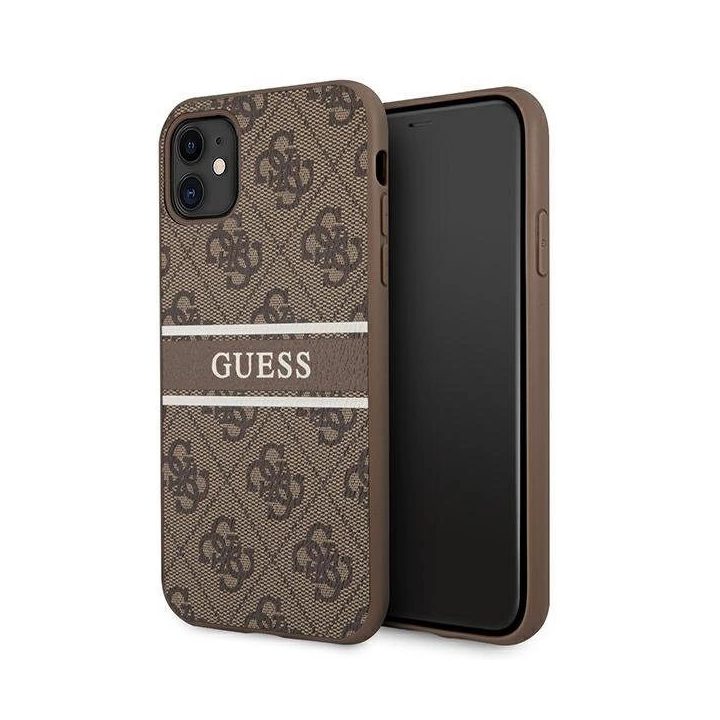 Rudos spalvos Guess 4G Stripe“ dėklas iPhone 11 / Xr (6.1 )