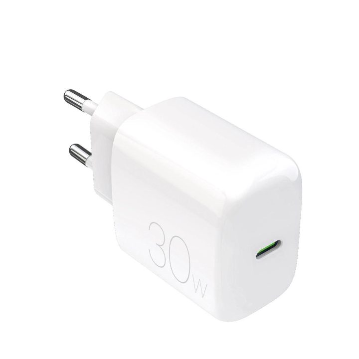 Puro PROLITE 30W USB-C sieninis įkroviklis – baltas