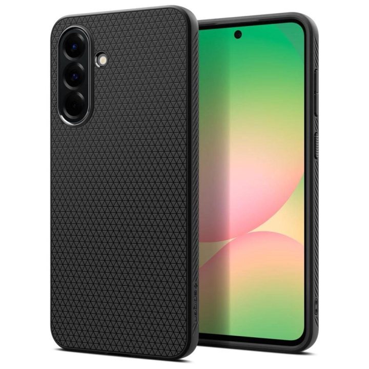 Plonas ir stilingas Spigen Liquid Air“ dėklas Samsung Galaxy A56 5G“ – juodas