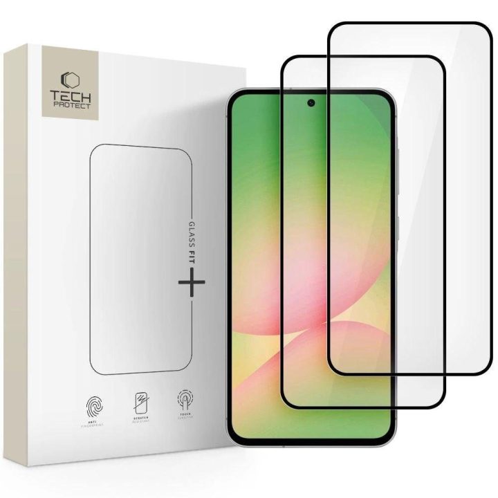 Grūdintas stiklas Glass Fit+ (2 vnt.) Samsung Galaxy A36 / A56 5G – juodas