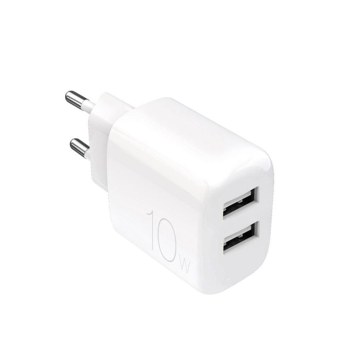 Puro PROLITE 10W sieninis įkroviklis, 2x USB-A, baltas