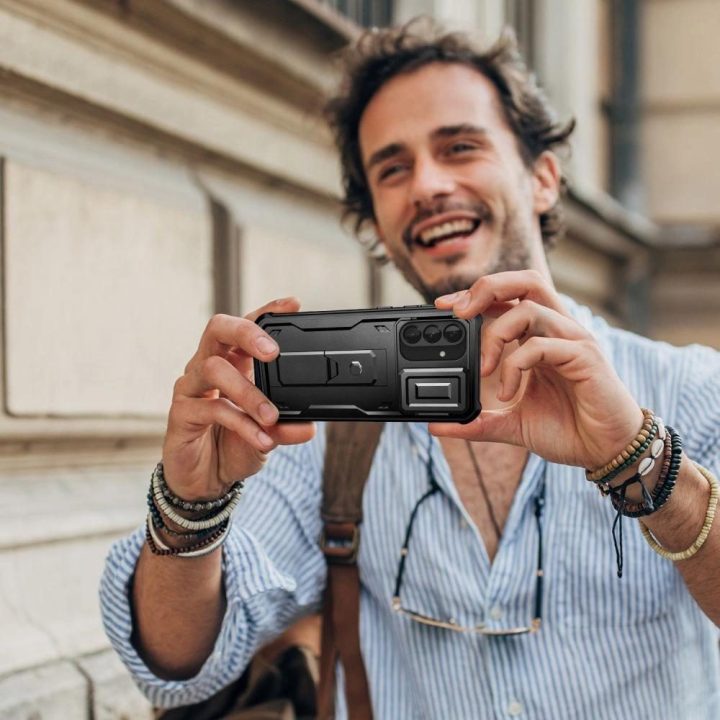 Apsauginis dėklas Kevlar Cam+“ Samsung Galaxy A56 5G – juodas