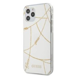 Guess auksinės grandinėlės kolekcijos iPhone 12 Pro Max 6.7 dėklas – baltas