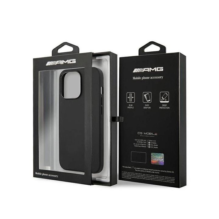 AMG juoda odinė dėklas iPhone 13 Pro / 13 (6.1 ) – prabangus ir patvarus