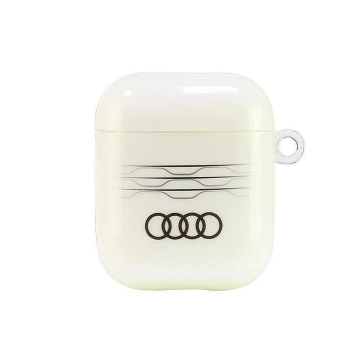 Audi geometrinio rašto dėklas AirPods 1/2 – baltas