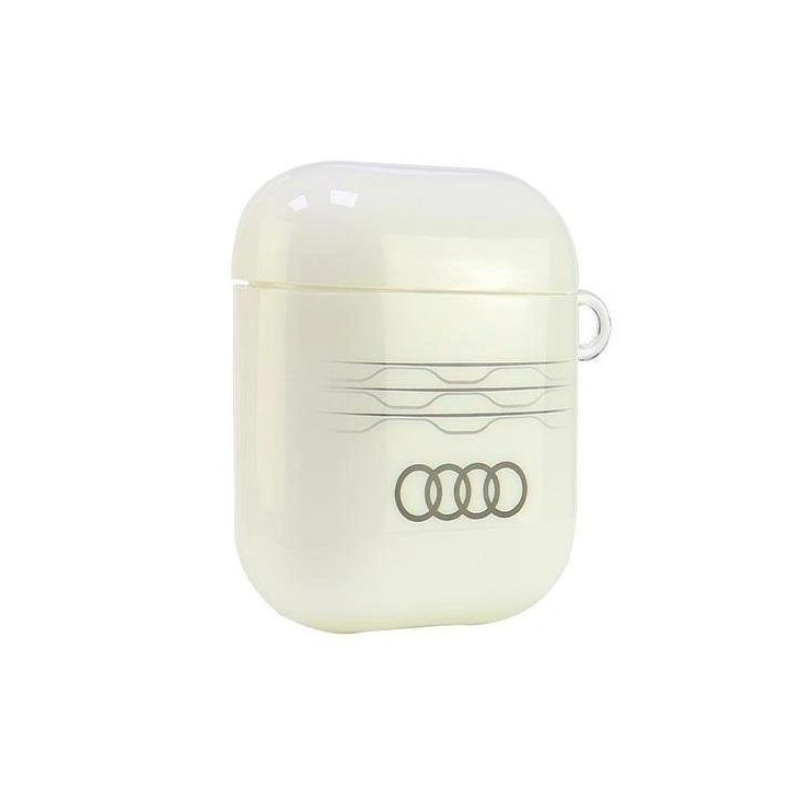 Audi geometrinio rašto dėklas AirPods 1/2 – baltas