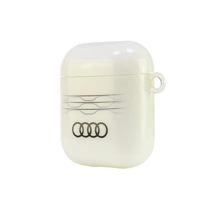 Audi geometrinio rašto dėklas AirPods 1/2 – baltas