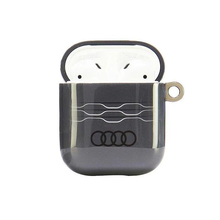 Audi geometrinio rašto dėklas AirPods 1/2 – pilkas