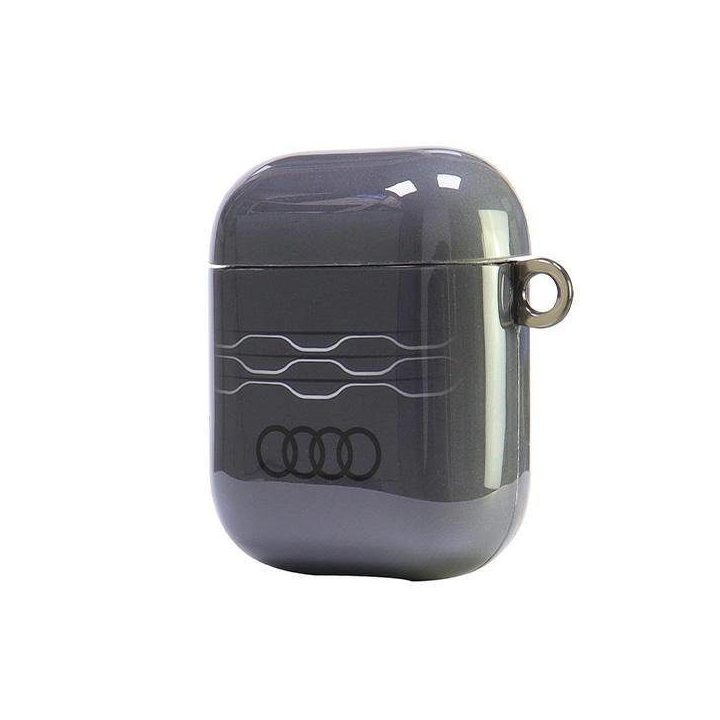 Audi geometrinio rašto dėklas AirPods 1/2 – pilkas
