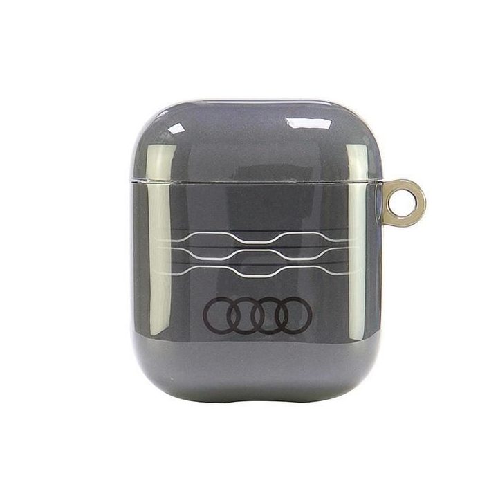 Audi geometrinio rašto dėklas AirPods 1/2 – pilkas