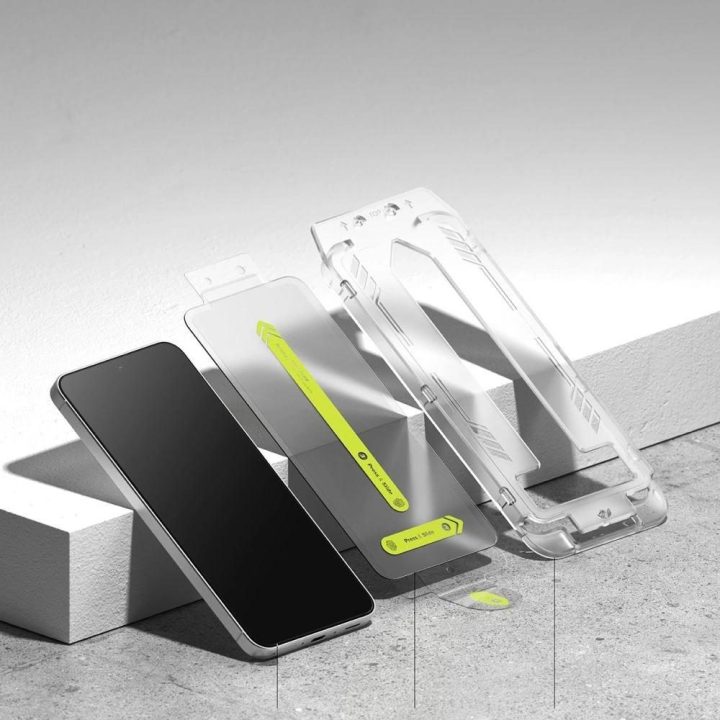 Ringke Easy Slide 2 grūdinto stiklo apsauginės plėvelės, skirtos Samsung Galaxy A56 5G telefonui - skaidrios.