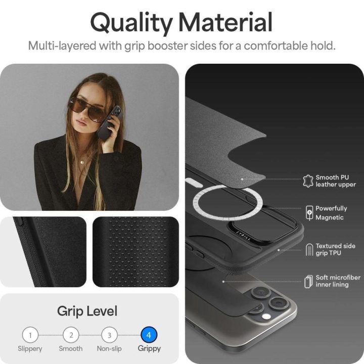 Spigen Cyrill Classic Charm“ dėklas, skirtas iPhone 16 Pro Max“ telefonui (juodas)