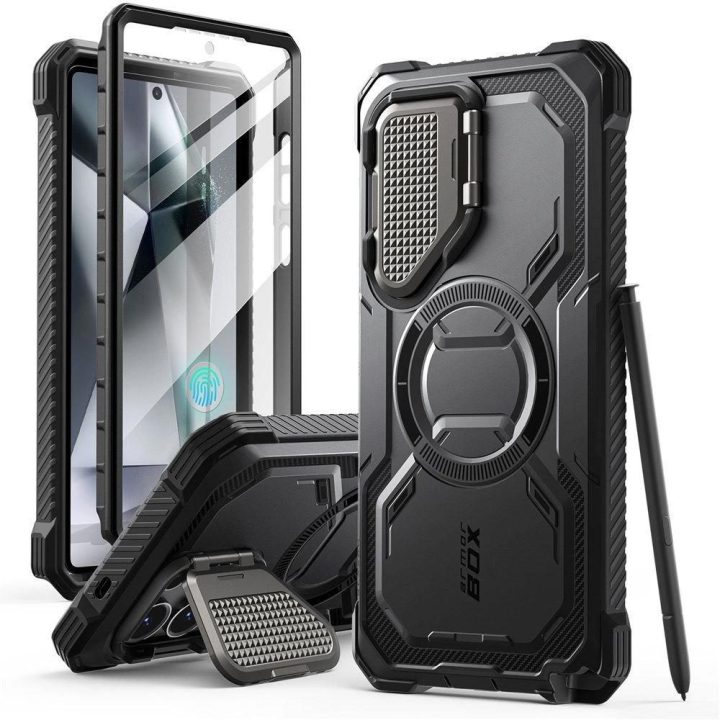 Supcase Armorbox Mag“ dėklas, skirtas Samsung Galaxy S25 Ultra“ telefonui (juodas)