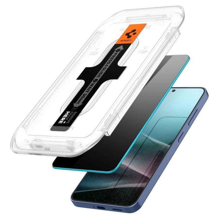 Spigen Glas.tR Ez Fit“ privatumo apsauginis grūdintas stiklas, 2 vnt., skirtas Samsung Galaxy S24 / S25 telefonams.