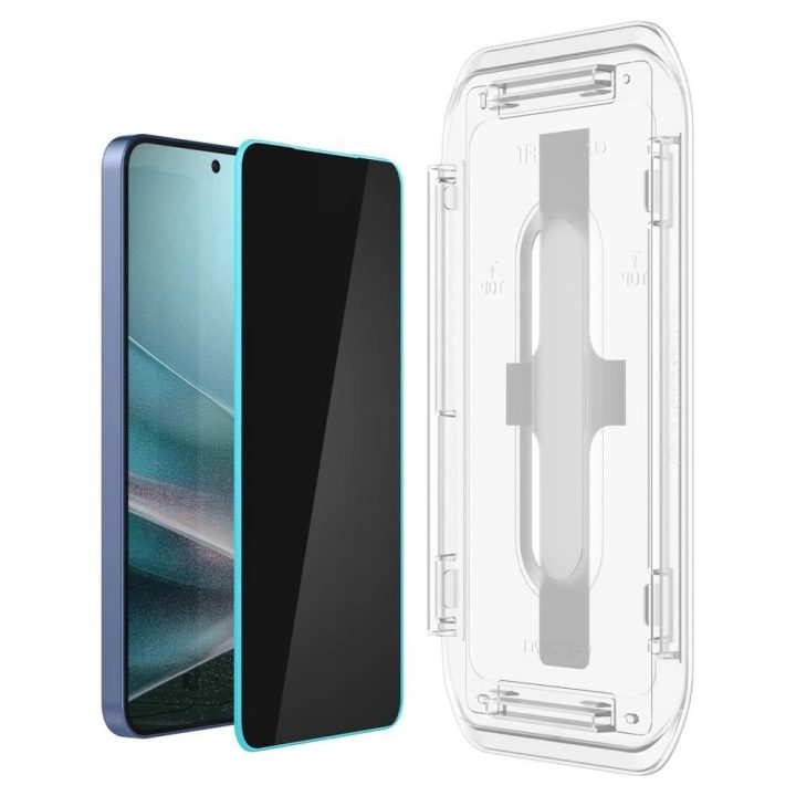 Spigen Glas.tR Ez Fit“ privatumo apsauginis grūdintas stiklas, 2 vnt., skirtas Samsung Galaxy S24 / S25 telefonams.