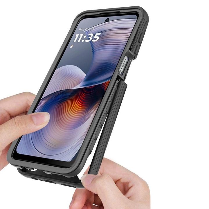 Defense dėklas Motorola Moto G15 / G15 Power / G05 / E15 telefonams - juodas