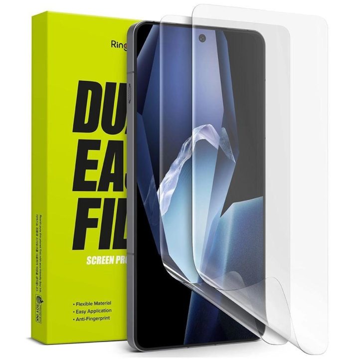 Ringke Dual Easy“ dviejų pakuočių ekrano apsauga OnePlus 13R“ telefonui – skaidri.