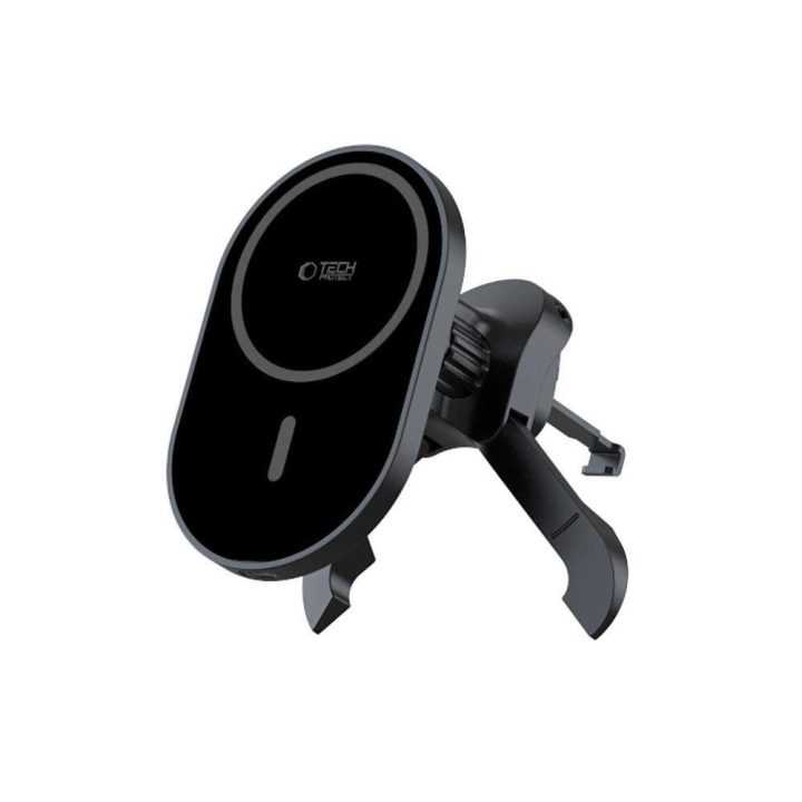 magnetinis MagSafe automobilinis telefono laikiklis, skirtas ventiliacijos grotelėms – juodas.