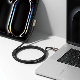 Ringke“ 3.2 kartos 2x2 USB-C, PD 3.1 240 W 2 m kampinis laidas – juodas