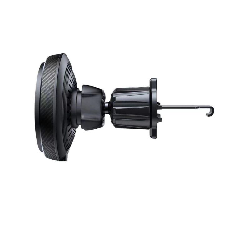 MM15W Magnetinis MagSafe 15 W automobilinis laikiklis prietaisų skydeliui / priekiniam stiklui / ventiliacijos angoms – juodas