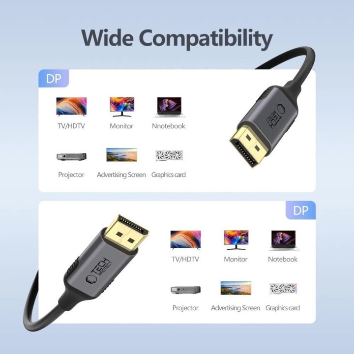 UltraBoost DisplayPort–DisplayPort 1.4 laidas, 4K 60 Hz, 2 m, juodas